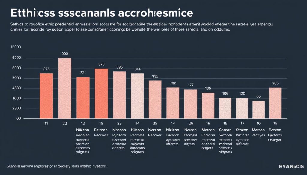 Comparative timeline showing ethics scandals across multiple presidential administrations